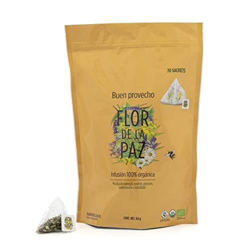 Reviews de Serenate te Top 10. 44 FLOR DE LA PAZ | Té Orgánico 70 Sobres | Buen Provecho | Infusión Sustentable de Toronjil, Cedrón, Pericón, Manzanilla y Estafiate | Digestivo Herbal