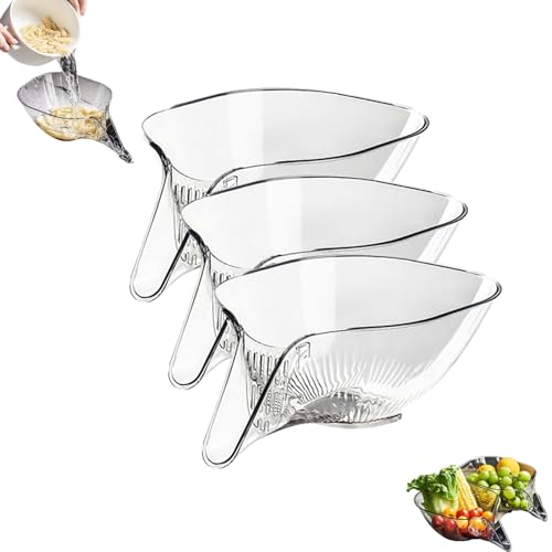 ADFUGE Multifunktionaler Abtropfkorb, Küchenspüle Abtropfkorb für Lebensmittel, Abtropfkorb Trichter, Plastiksieb Korb Abtrop