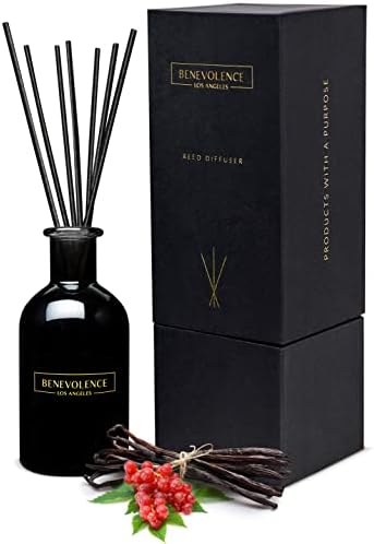 Reed Diffuser Set, Energizing Redcurrant & Vanilla Fragrance Diffuser | Aromatherapy Reed Diffuser Sticks, Scented Oil Diffuser Sticks, Reed Diffuser for Home Made with Natural Essential Oil