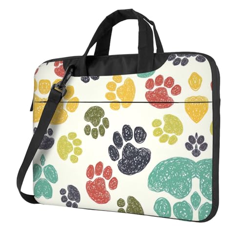 Sac ordinateur portable à bandoulière empreintes de pattes pour le bureau et les cours