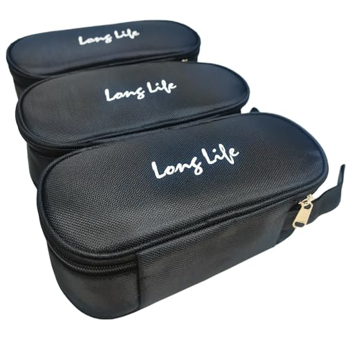 Image of BLUE DINO Set of 3 Insulated Lunch Box Cover for Office & School-Waterproof Tiffin Cover for Men & Women-Thermal Lunch Pouch with Handle-Compact & Lightweight Food Carrier for Work (Black)