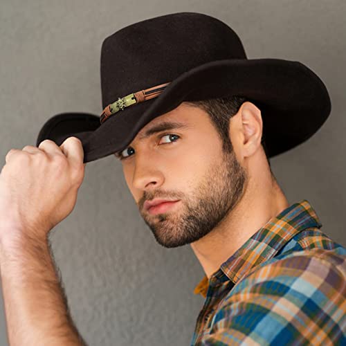 Rainflowwer Hat Band For Cowboy Hat Western Hat Belt For Cowgirl Hat Fedora Panama Hat #TOP5