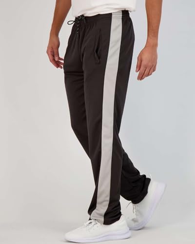 Real Essentials 3 Pack: Men's Mesh Athletic Gym Workout Lounge Open Bottom Sweatpants with Pockets (Available in Big & Tall)2