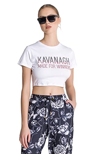 T-shirt court blanc Gianni Kavanagh pour femme en coton