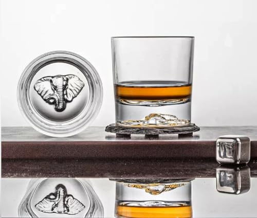 Image of Melbify Plain Elephant Whiskey Glass Gift Set | 4 pcs Set | 300 ML | Ultra-Premium | Imported | Luxurious | Ideal for Wedding Gifts, Anniversary, VIP and Corporate Gifts