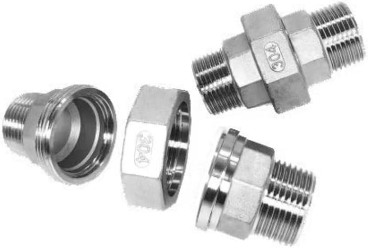 304ステンレススチールユニオンジョイントカップリング1個 1/4インチ 3/8インチ 1/2インチ 3/4インチ 1インチ 1-1