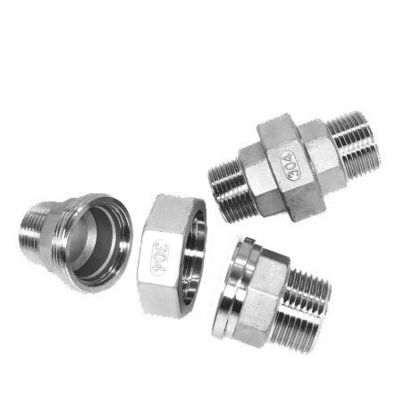 1PCS 304 Stainless Steel Union Joint Coupling 1/4" 3/8" 1/2" 3/4" 1" 1-1/4" 1-1/2" 2" Female Male Thread Cast Pipe Fitting (F-M,2")