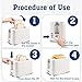 Seydere Toaster 2 Slices, Toasters Wide Slot, Bread Toaster with Cancel, Bagel, Defrost Function, Bagel Toasters with Removable Tray & 6 Temperature Settings, Beige