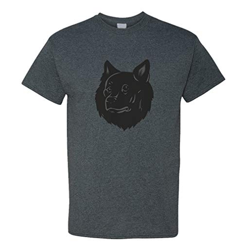 Custom Funny Graphic T Shirts for Men Swedish Lapphund Head Cotton Top Smoke Design Only Large