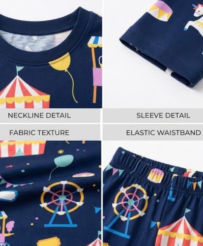 Image of Anthrilo Pure Cotton Printed Pyjama Set for Girls | Sleepwear | Night Suit, Night Wear | Long Sleeves T-Shirt & Pyjama | Regular Wear | 0-14 Years
