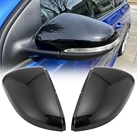 GEARMONSTER Auto Spiegelkappen, Rückspiegelgehäuse, Rückspiegelkappe Ersatz für Seitenspiegel Abdeckung Kompatibel mit VW Golf Mk6 2009-2013 Glänzend Schwarz