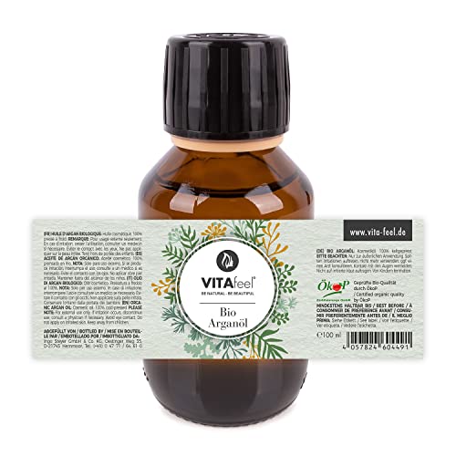 GreatVita Bio Arganöl 100ml | 100% reines kaltgepresstes Arganöl aus Marokko - zur Haut- & Haarpflege – unraffiniert & naturrein – für Gesicht, Haare, Bart & DIY-Kosmetik