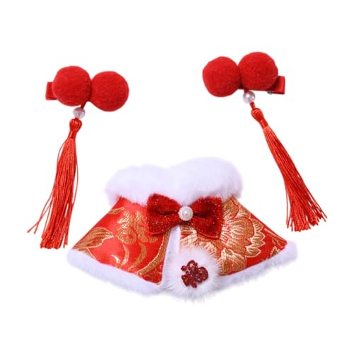 JISADER 3X muñecas de Moda Accesorios de Trajes con Capa y Horquillas de año Nuevo, Disfraz de Ropa Hecho a Mano para muñecas de 15-17cm Vestir muñecas de