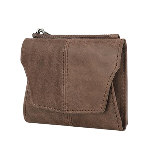 Functional PU Leather Wallet with Blocking and Coin Pocket for Travel Business Fashionable Coin Purse Card (Coffee)