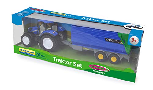 JAMARA 460528 - New Holland Traktor + Kipper Set 1:32 - offiziell lizenziert, Spielspaß für die kleinen Landwirte… – Bild 8