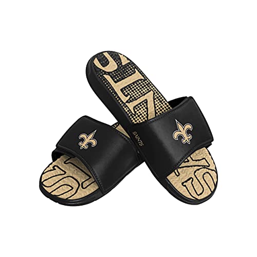 FOCO New Orleans Saints NFL Mens Gradient Wordmark Gel Slide - M