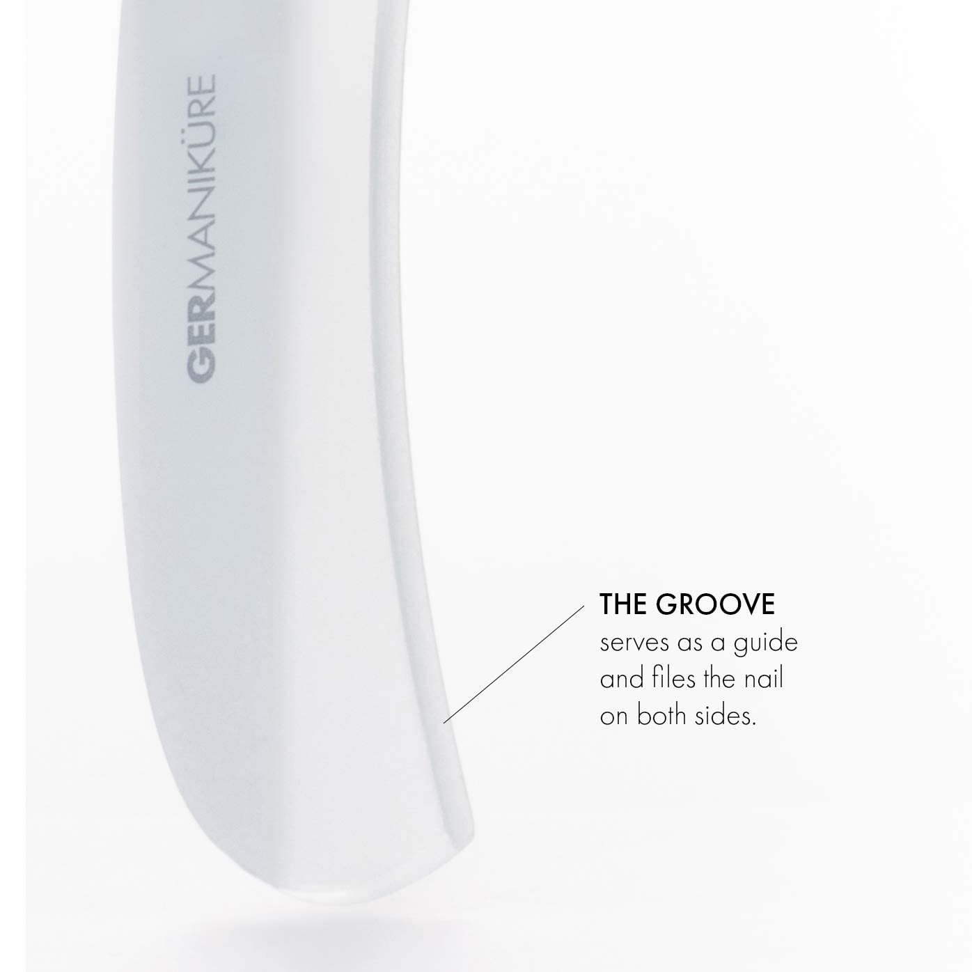 GERMANIKURE - Lima per unghie in vetro grigio, realizzata a mano in Repubblica Ceca – Forniture professionali per manicure e pedicure – Bastone per cuticole in vetro, spingitore, rimozione callosa