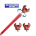 Nicoc Professional Golf Ball Retriever Pick Up, 2PCS Golf Ball Grabber for End of Putter, 3-Prong Suction Cup Ball Picker for Quick Installation (Red)
