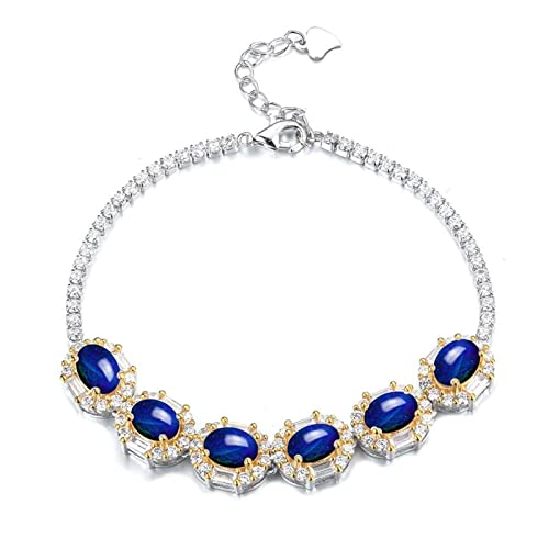Bracelet opale noire en argent 925 véritable bijoux de luxe