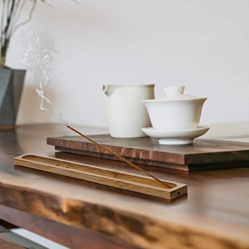 2 Pieces Natural Bamboo Incense Stick Holder Home Incent Burner Ash Catcher With Adjustable Angle #TOP4