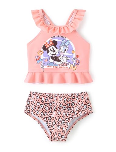 Image of Disney Elsa Princess Toddler Girls Two Piece Tankini Top and Bow Tie Bikini Bottom Beach Swimsuit Set