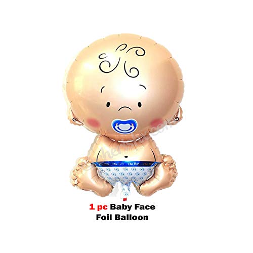 Image of CherishX.com Premium White Baby Shower Decoration Items - Pack of 84Pc DIY Kit with Baby Foil Letters, Silver Star & Baby Foil Balloons for Baby Shower Decoration & Baby Welcome Decorations