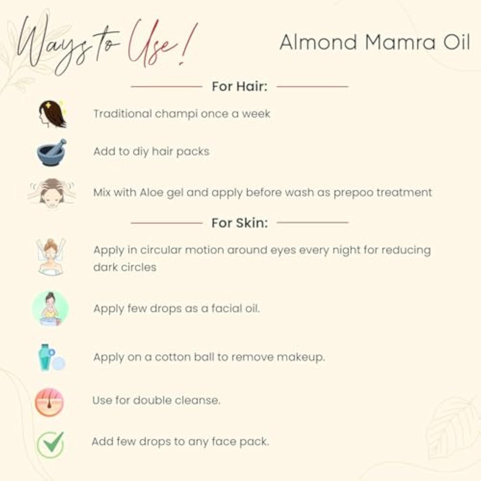 Pure Mamra Almond Oil for Hair Growth, Cold Pressed