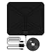 Masione HDTV Antenna Amplified Super Thin Indoor Using - with Detachable Amplifier Signal Booster and 10ft Excellent Performance Coaxial Cable - 50 Miles Range Digital Antenna - Black