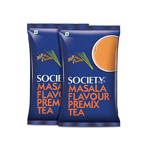 Image of Society One Minute Tea | Masala Flavour | Made with Ginger, Clove, Black Pepper, Cinnamon | Masala Chai | Flavoured Instant Tea | 1 Kg Pouch | Pack of 2