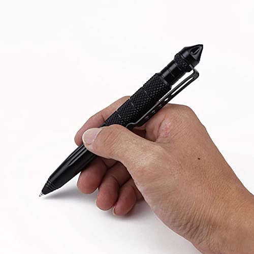 Image of Tactical Pen, Pack of 2 Tactical Ballpoint Pen, Multifunctional Aluminium with 5 Blue 5 Black Refills Glass Breaker Tool Business Pen for Tactical Defense