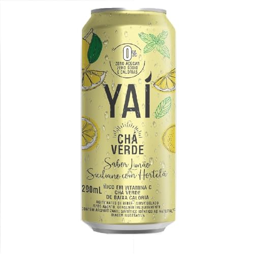 Chá Yaí lata 290ml Verde com Limão Siciliano e Hortelã