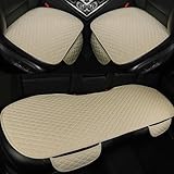 West Llama Linen Car Seat Covers,Bottom Seat Covers for Cars Include 1 Pair Front Driver Seat Pad Mat and 1 Rear Bench Cover for SUVs,Cars,Sedans(3Piece-Beige)
