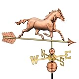 Good Directions Pure Copper Trotting Horse Weathervane, Includes Adjustable Roof Mount for Easy Installation - Hand-Polished Copper