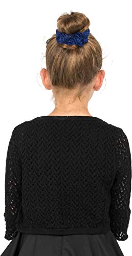 Blackbutterfly Kids 3/4 Sleeve Loose-Knit Childrens Girls Bolero Shrug (Black, 13-14 Yrs) #TOP2