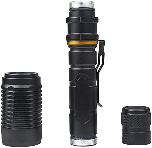 Helle Taschenlampe 5 Modi mit 8 Pack 18650-Batterien und 1 Pack 4 Steckplätzen USB Ladegerät, 2000 Lumen, Wasserdicht Zoomable Taschenlampe Wiederaufladbar für Camping Radfahren Hundespaziergänge – Bild 8