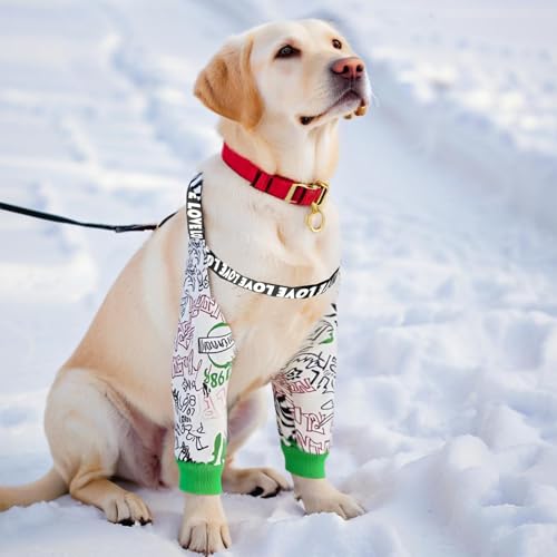 Image of Dog Elbow Pads Knee Protector Wraps Elbow Callus Treatment Sleeve for Wounds Front Legs Stop Licking Medium Large Dogs XL, Graffiti