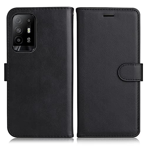 DENDICO Cover per Oppo A94 5G / Oppo A95 5G / Oppo F19 PRO Plus, Premium Portafoglio PU Custodia in PU Pelle, Flip Libro TPU Bumper Caso per Oppo A94 5G / Oppo A95 5G / Oppo F19 PRO Plus, Nero