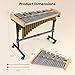 Giantex 32 Note Glockenspiel Marimba with Adjustable Stand & Wheels, Metal Xylophone Percussion Instrument with Aluminum Bars, Resonator Tubes & Mallets for Classroom, Students & Performance