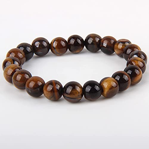 Colle 8mm Tiger Eye Natural Stone Bead, 100pcs Round Loose Gemstone Beads for Bracelet Necklace Jewelry Making, Gemstone Beads for DIY Craft