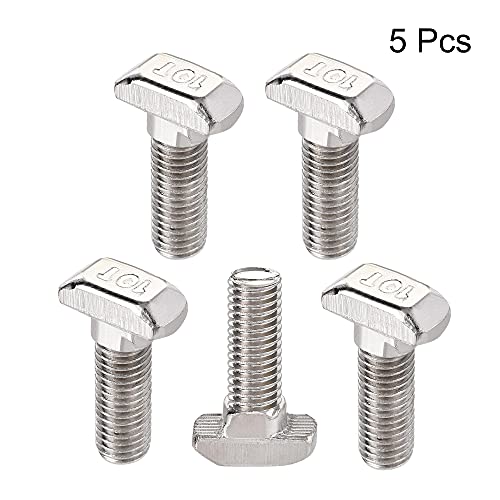 Image of uxcell M8x25mm T-Slot Drop-in Stud Sliding Bolt Screw Carbon Steel for 40 Series Aluminum Profile 5pcs