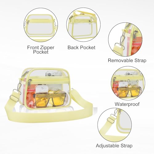 Image of Clear Bag for Stadium Events Clear Sports Fan Handbags Purses with Adjustbale Strap for Concerts Festivals Game Day