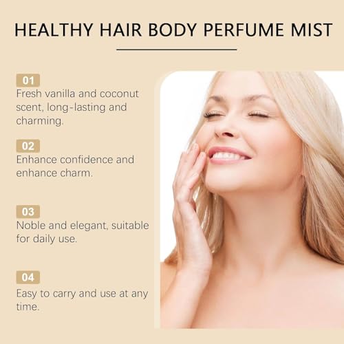 Vanille-Kokos Parfum für Haar & Körper, 100ml - Leichter Duft mit Jojobaöl, pflegend & hydratisierend, langanhaltend & nicht klebend, für Damen (100ml, 2 PCS)