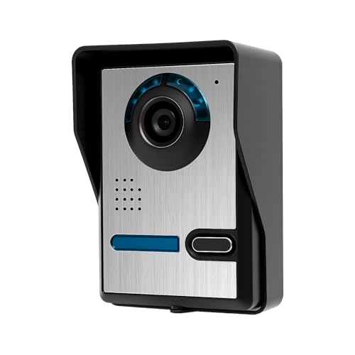 Mqwdxzfes 7 pulgadas 4 hilos video portero con cámara, 16 melodías visión nocturna, audio de 2 vías, apertura de puerta, monitor de intercomunicación, sistema de timbre para casa apartamento villa