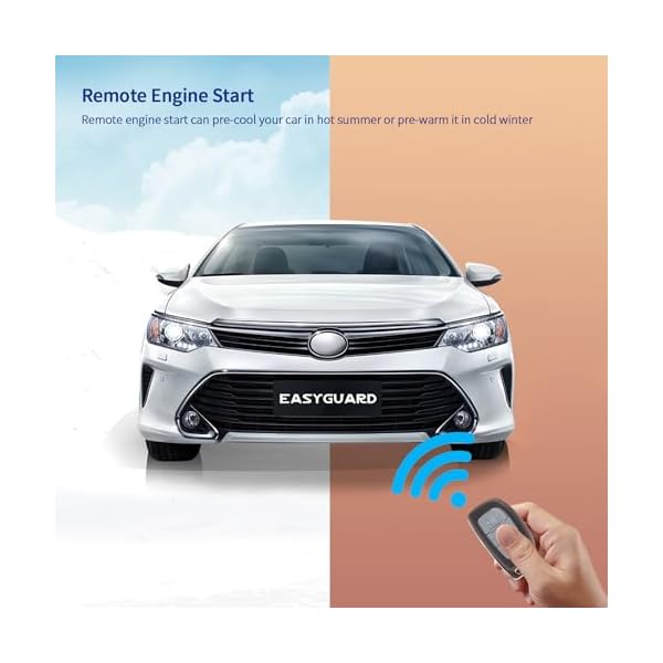 EASYGUARD EC002-HY-NFC-NS PKE Passive Keyless Entry Car Alarm System Remote Start Starter Push Start Stop Button NFC Lock Unlock DC12V (with Shock Sensor) - Image 5