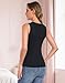 MANCYFIT Thermal Tank Top for Women Sleeveless V Neck Lace Camisole Fleece Lined Warm Base Layer Black XX-Large