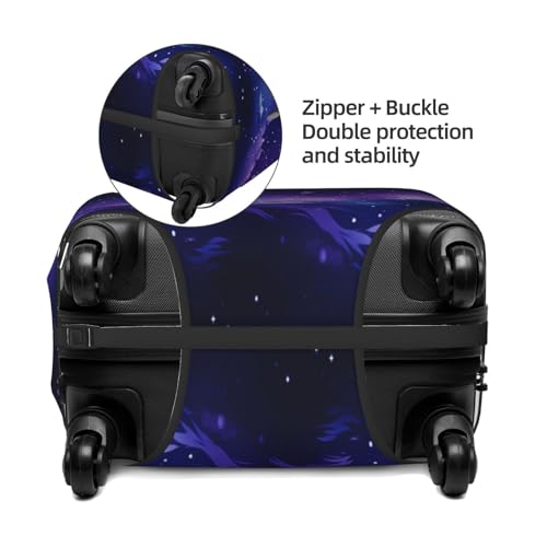 Luggage Cover Protector Purple Galaxy Nebula Suitcase Cover With Zipper, Luggage Cover For 18"-21" Suitcase Elastic Washable Stretch Suitcase Protector For Travel Vacation4