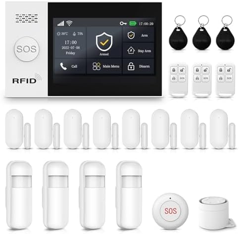 XNY Écran Tactile Complet 4,3" WiFi Alarme Maison sans Fil, 4G Sy...