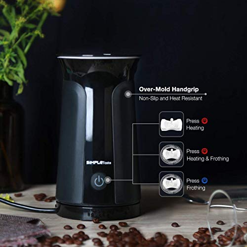Image of SIMPLETASTE Milk Frother, 4 in 1 Electric Milk Steamer, Automatic Warm and Cold Foam Frother for Coffee, Latte, Macchiato, Cappuccino, Hot Chocolate, Easy to Clean