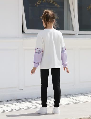 PATPAT Little Girls Clothes Crew Neck Leopard Color Block Sweatshirt and Leggings Girls Outfits Size 4-14Y3