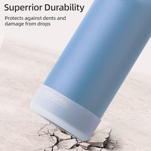 Image of koodee Water Bottle with Straw 32 oz Stainless Steel Double Wall Vacuum Insulated Wide Mouth Water Flask-Reusable Metal Sports Water Bottle for Men (Royal Blue)